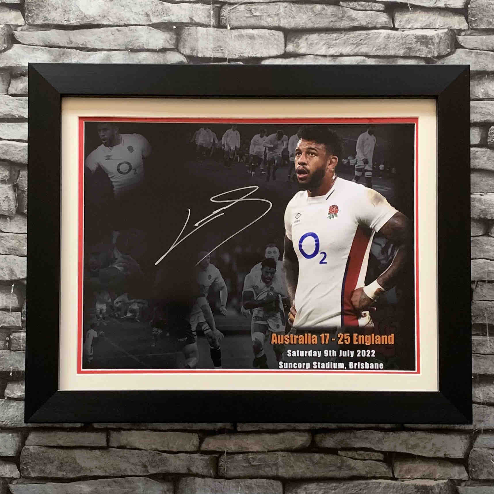 Courtney Lawes 100th international appearance framed photo